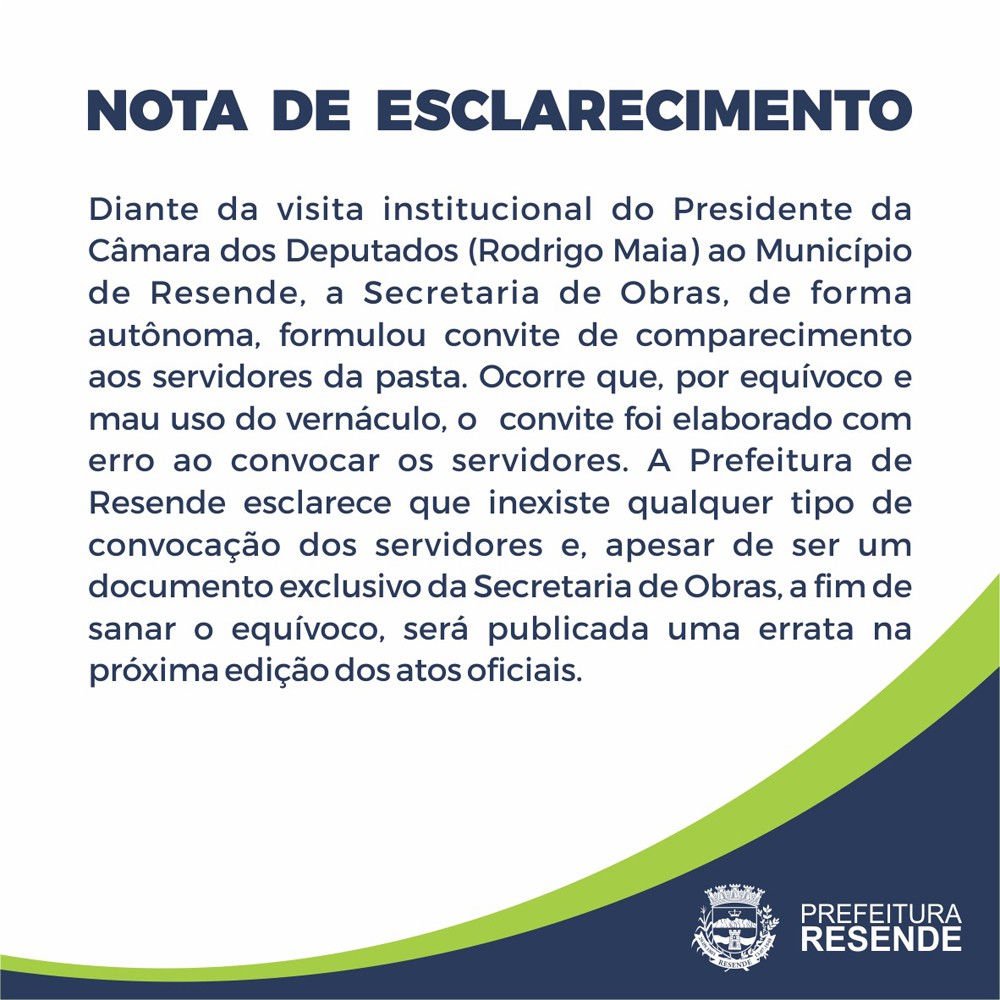 NOTA DE ESCLARECIMENTO!!