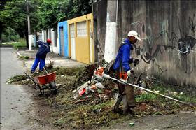 Limpeza urbana mobiliza quase 100 trabalhadores em vários bairros